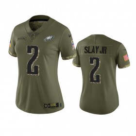 Tröjor Philadelphia Eagles Darius Slay Jr 2 Olive 2022 Salute To Service Limited - Dame
